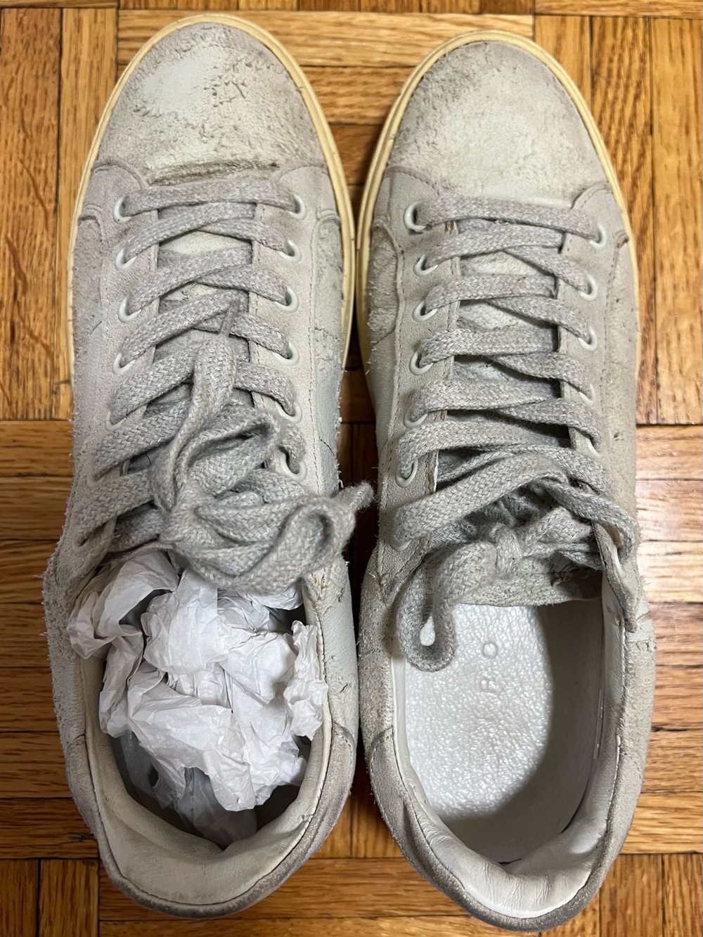 IRO distressed Suede Women’s Lace-Up Sneakers - Light Green